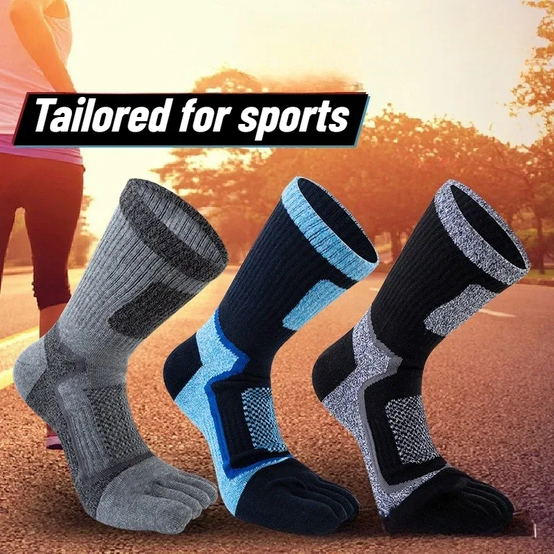 3足組 メンズ スポーツ 五本指ソックス 吸汗 防臭 秋冬  - Toe Sock Split のレビューと価格