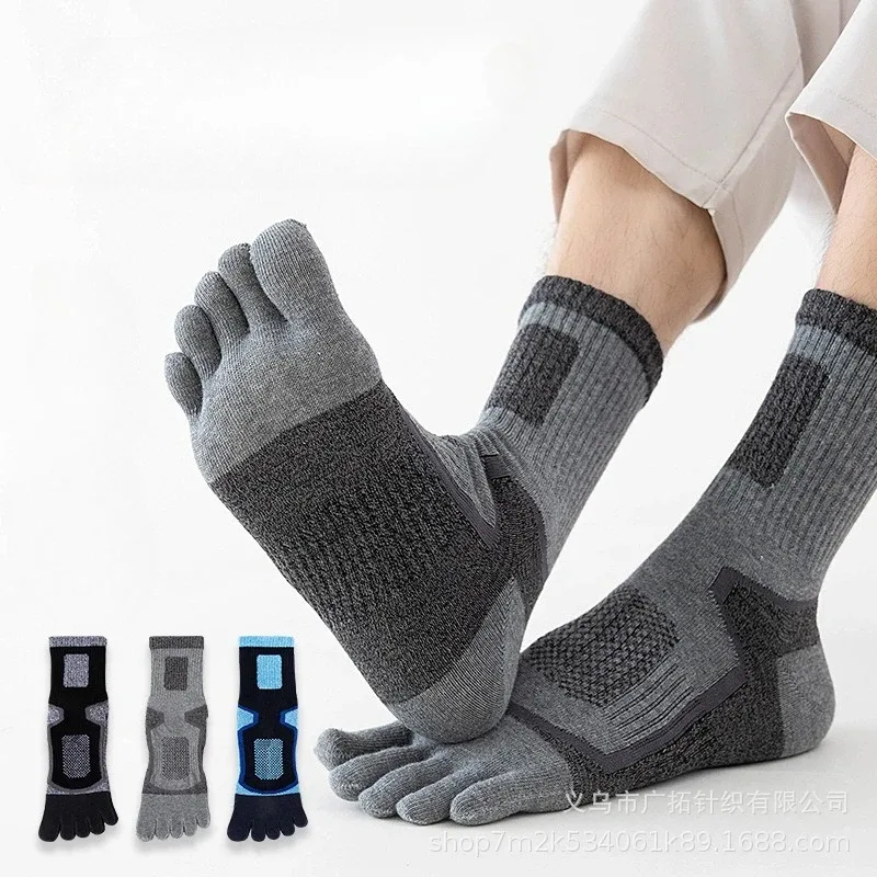 3足組 メンズ スポーツ 五本指ソックス 吸汗 防臭 秋冬  - Toe Sock Split のレビューと価格