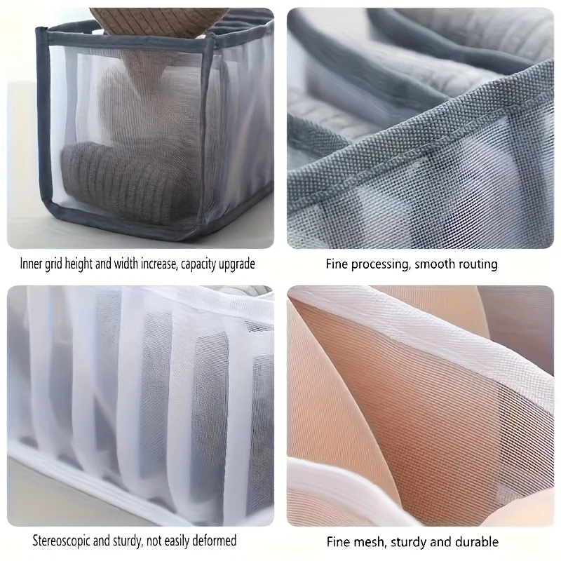7グリッド下着収納オーガナイザー、靴下収納ボックス、折りたた - Sock Organizer Tray のレビューと価格