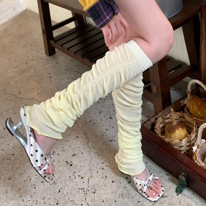 ピンクのフリル付きバブルスラウチーレッグウォーマー、夏のバレ - Boot Sock Slouchy のレビューと価格