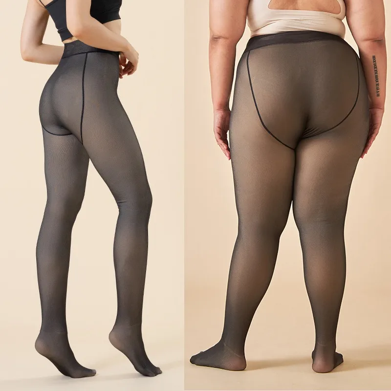 1-2 ペア不透明プラスサイズフリース裏地タイツ薄手のイリュ - Tights Pantyhose Sheer のレビューと価格