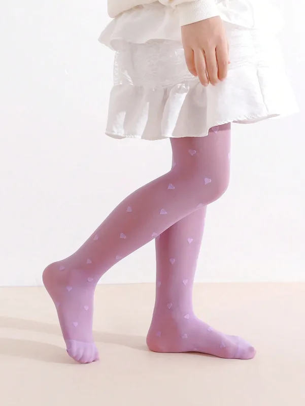 3 個ガールズハートプリントタイツ 0-14Y 薄手の通気性 - Tights Pantyhose Sheer のレビューと価格