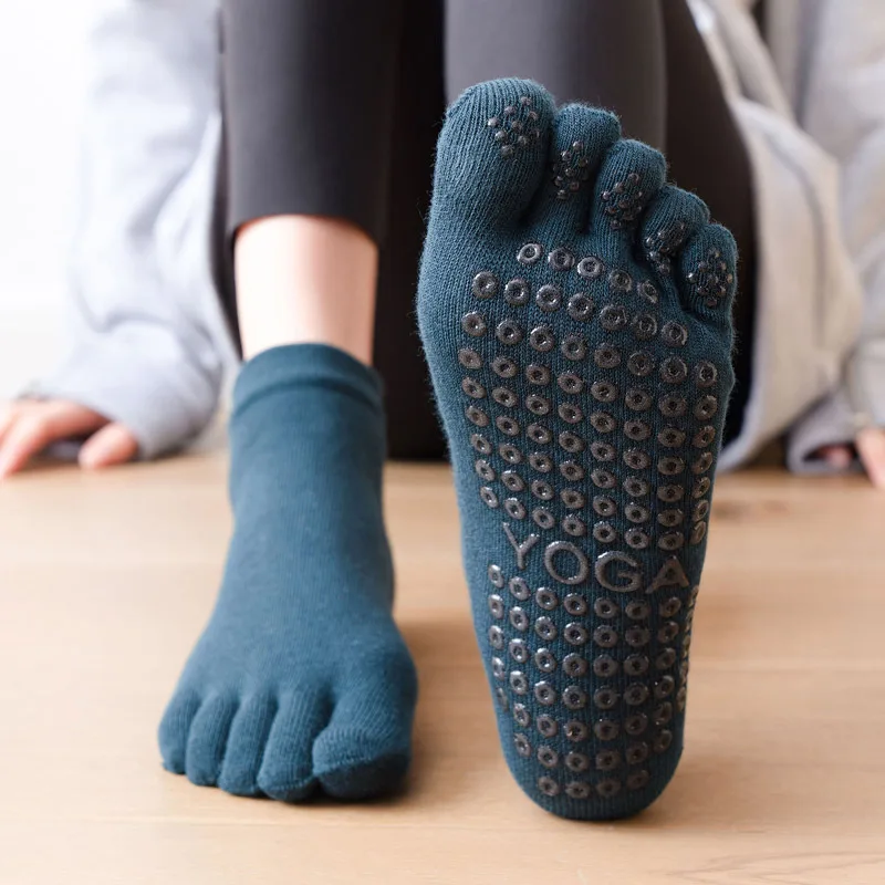 5つま先の滑り止めソックス,通気性,滑り止め,綿,ヨガ,バレ - Grip Sock Yoga のレビューと価格