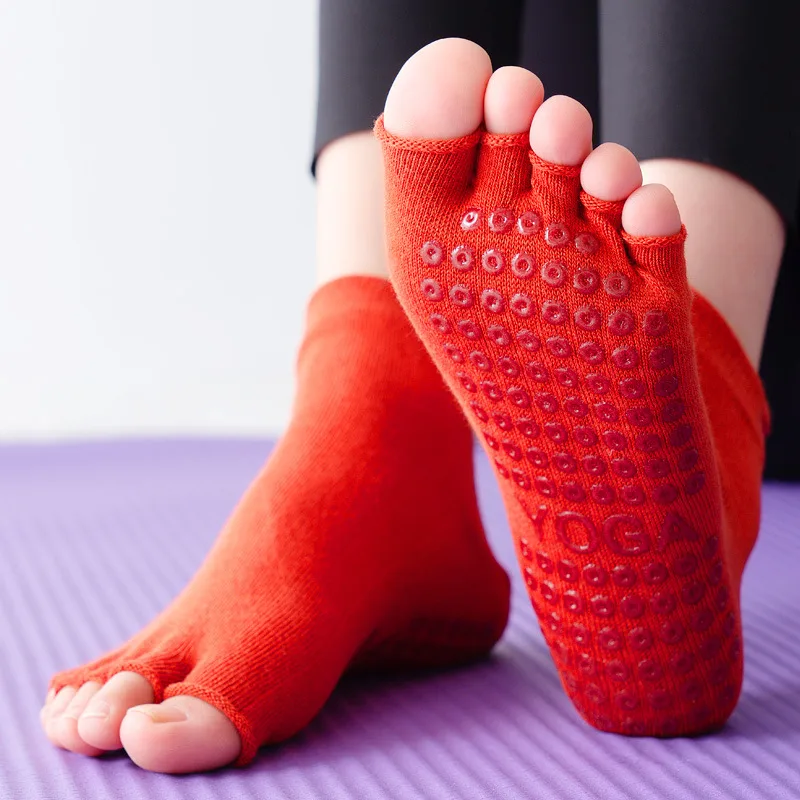ハーフトゥの滑り止めヨガソックス,通気性のある柔らかい綿,滑 - Grip Sock Yoga のレビューと価格