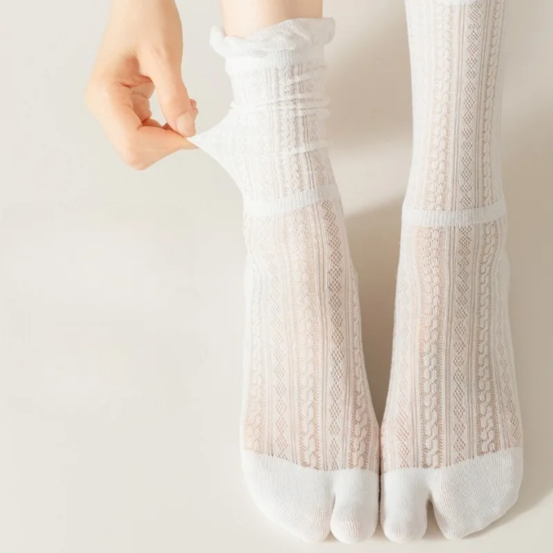 5 ペア分割つま先靴下女性綿夏メッシュ骨なし白綿の靴下通気性 - Toe Sock Split のレビューと価格