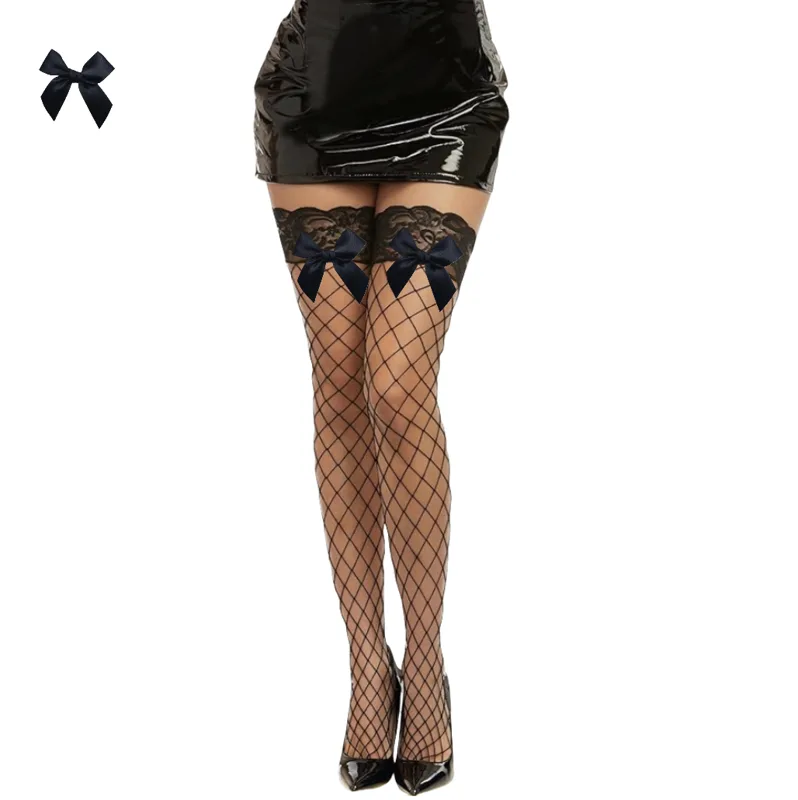ステイアップノンスリップシリコンストッキングレース黒ちょう結 - Thigh High Sock Stay Up のレビューと価格