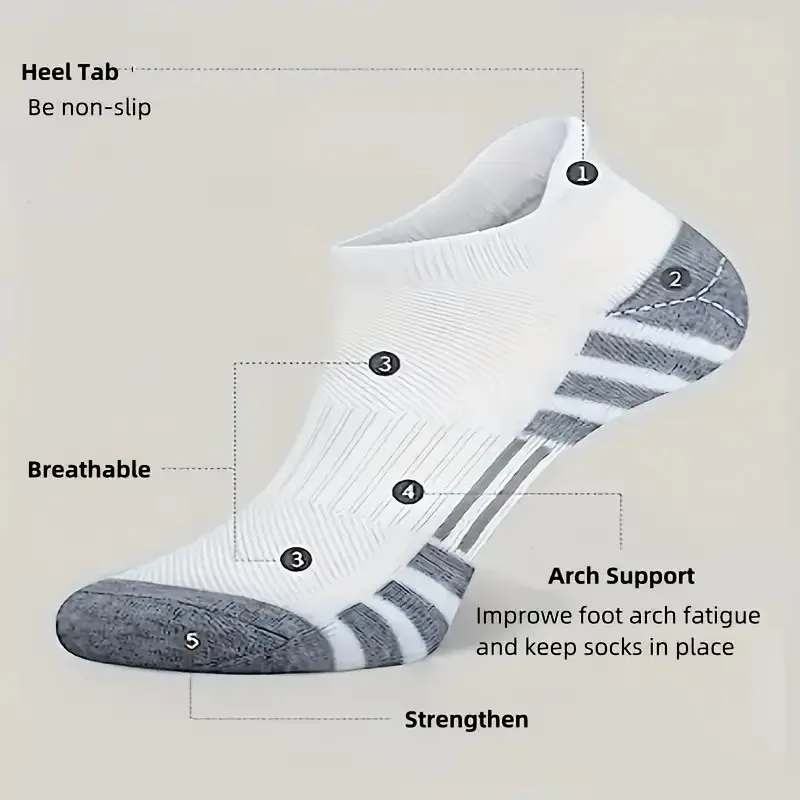 12 ペア男性通気性スポーツアンクルソックスアーチサポートデ - Ankle Brace Sock のレビューと価格