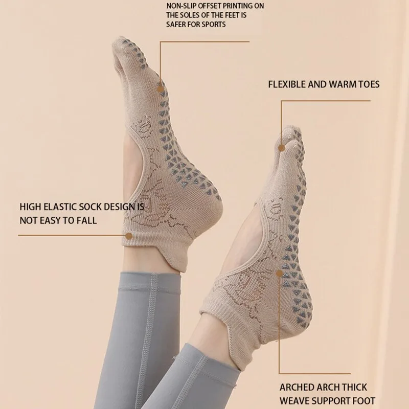 女性のための5本指のつま先の滑り止めソックス,ジム,ダンス, - Grip Sock Yoga のレビューと価格