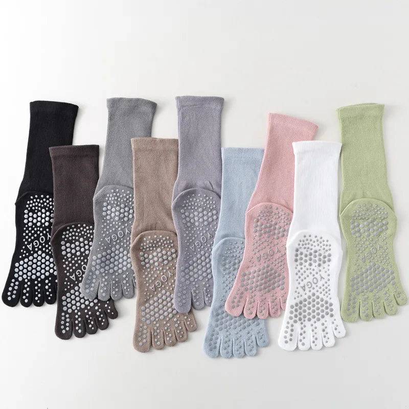 1 ペア女性ヨガソックスキャンディーカラー綿シリコーンノンス - Toe Sock Split のレビューと価格