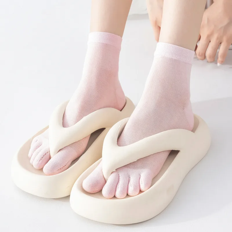 6 ペアマルベリーシルクサマーソックス女性薄型メッシュつま先 - Silk Sock Bamboo のレビューと価格
