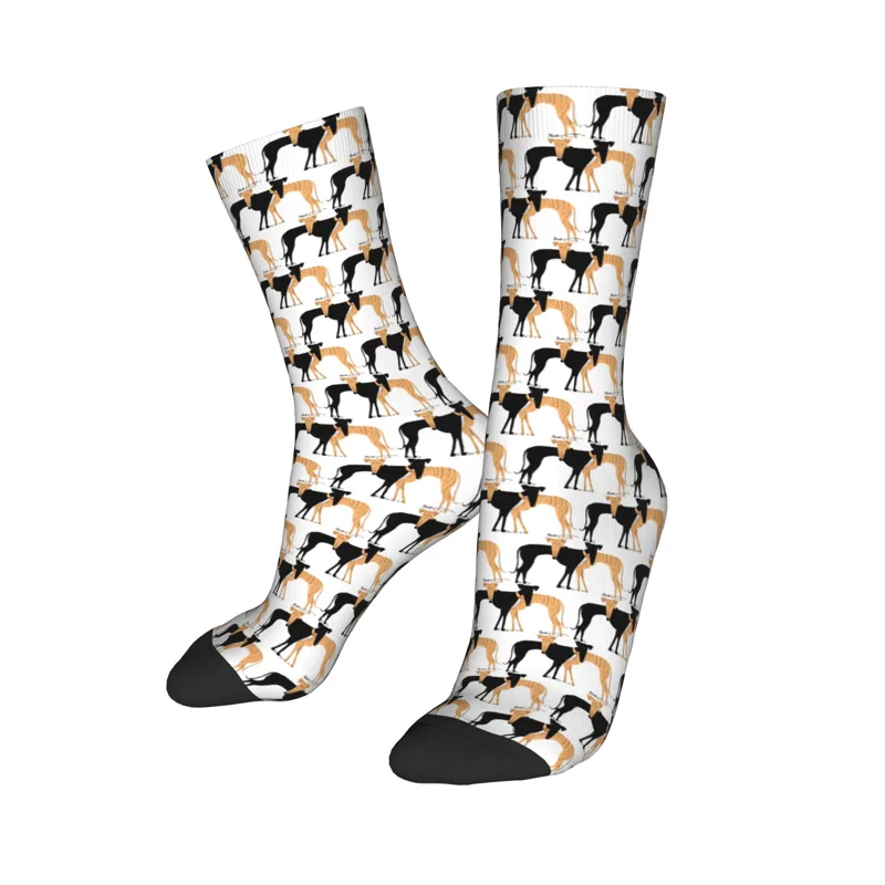 カスタムかわいいメンズグレイハウンド犬ドレスソックスユニセッ - Dress Sock Men のレビューと価格