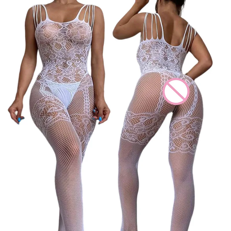 女性用セクシーランジェリー、透明フルボディストッキング、ワン - Fishnet Stocking Women のレビューと価格