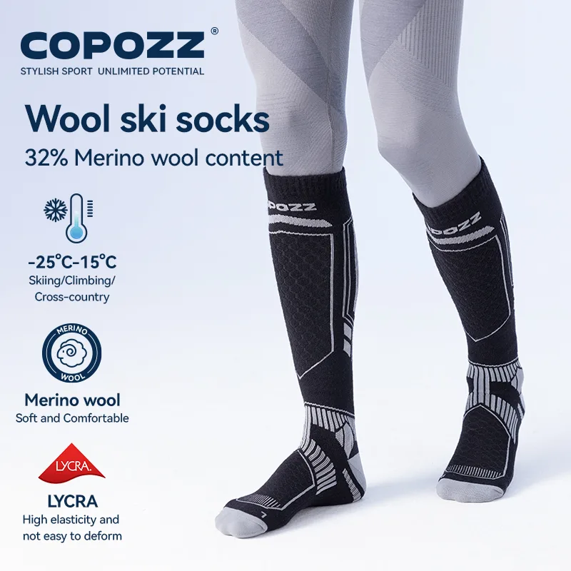 COPOZZ メリノウール冬スキーソックス男性女性サーマルニ - Thermal Sock Winter のレビューと価格