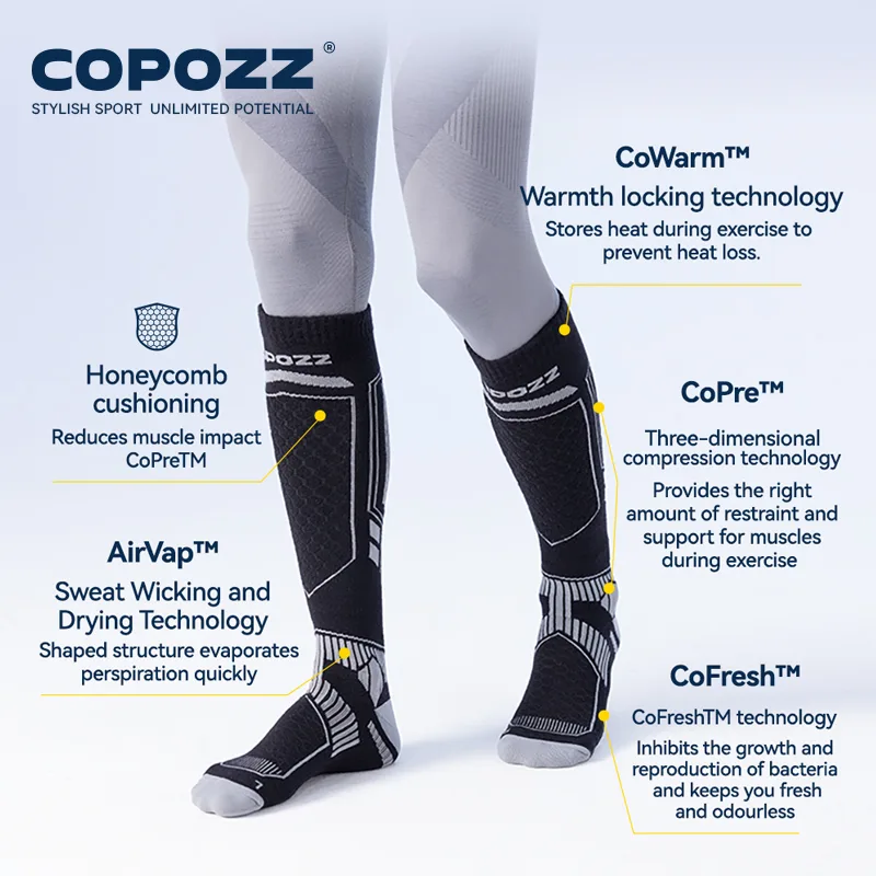 COPOZZ メリノウール冬スキーソックス男性女性サーマルニ - Thermal Sock Winter のレビューと価格