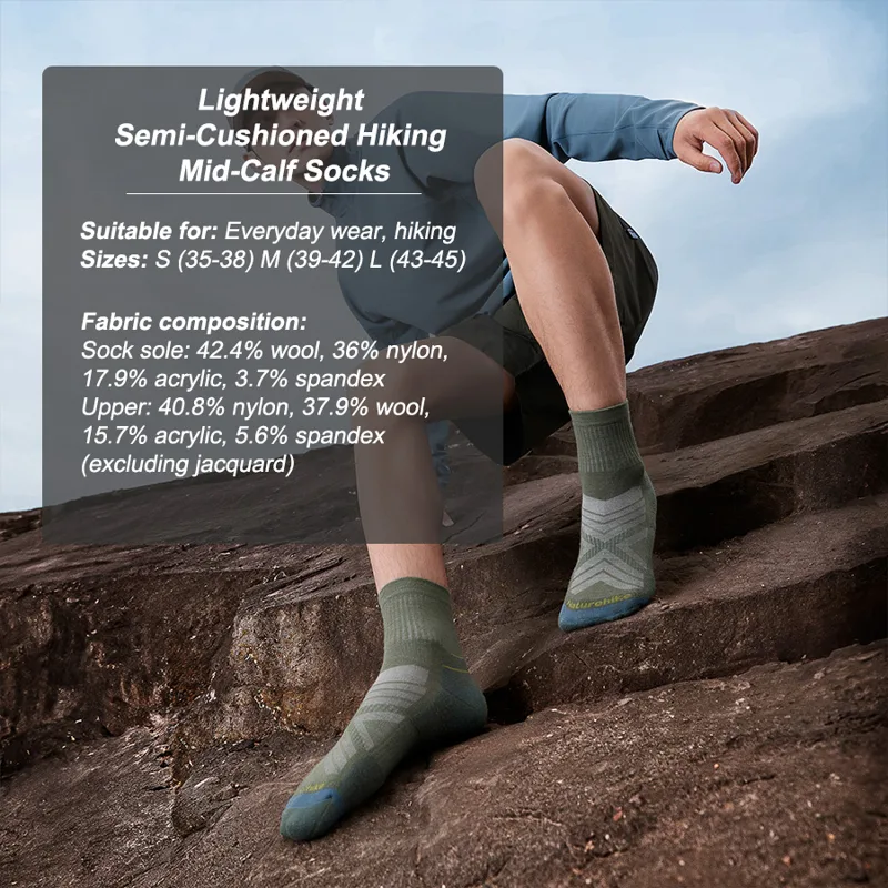 Naturehike スポーツソックス男性用ソックスランニン - Wool Hiking Sock のレビューと価格