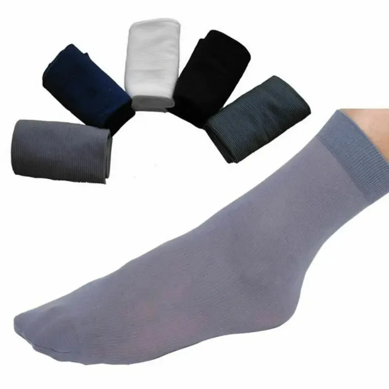10 ペア新しい通気性男性アイスシルクソックスソフト弾性固体 - Silk Sock Bamboo のレビューと価格