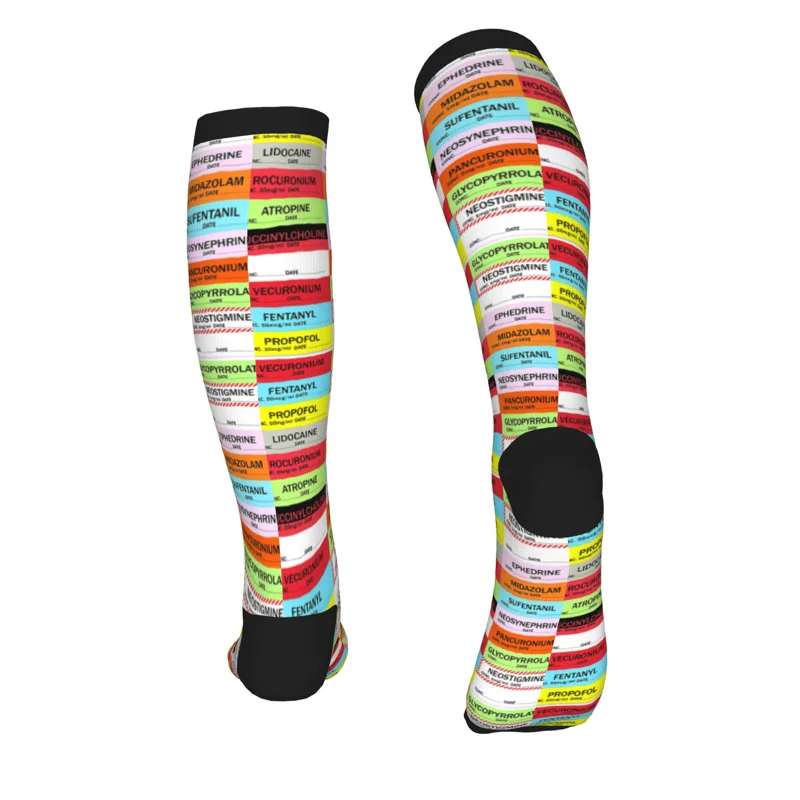 ノベルティプリント麻酔薬ラベルソックスストレッチ夏秋冬ドクタ - Compression Sock Medical のレビューと価格