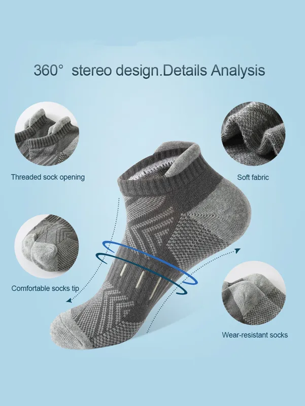 6 ペア メンズ アロー プリント アンクル ソックス 通気 - Athletic Sock Cushion のレビューと価格