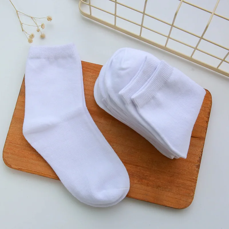 男の子と女の子のための綿混紡ソックス,通気性のある白い色,子 - Cotton Crew Sock Pack のレビューと価格