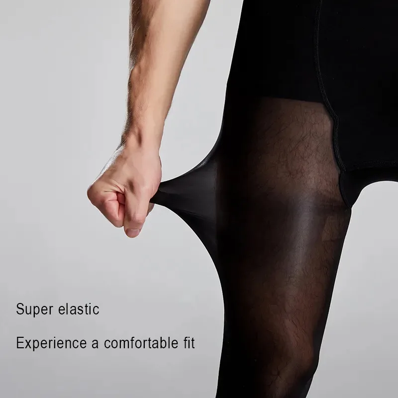 プラスサイズ男性用セクシーな透ける黒の春・秋用薄手スポーツバ - Tights Pantyhose Sheer のレビューと価格