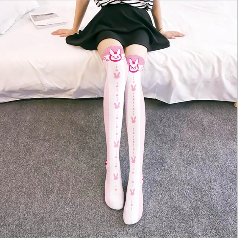 シルクの漫画の靴下,膝の靴下,かわいいロリータ,日本の漫画の - Silk Sock Bamboo のレビューと価格