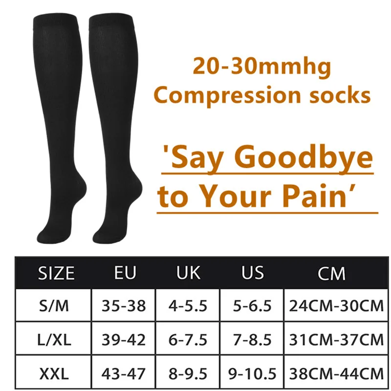 7 ペア圧縮ソックス女性男性膝高妊娠浮腫糖尿病静脈瘤ランニン - Compression Sock Medical のレビューと価格