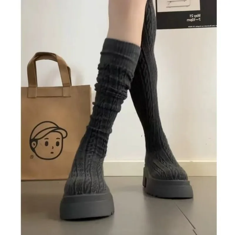 オーバーニーソックスブーツ 2026秋冬新作 ハイニットスト - Knee High Sock Women のレビューと価格