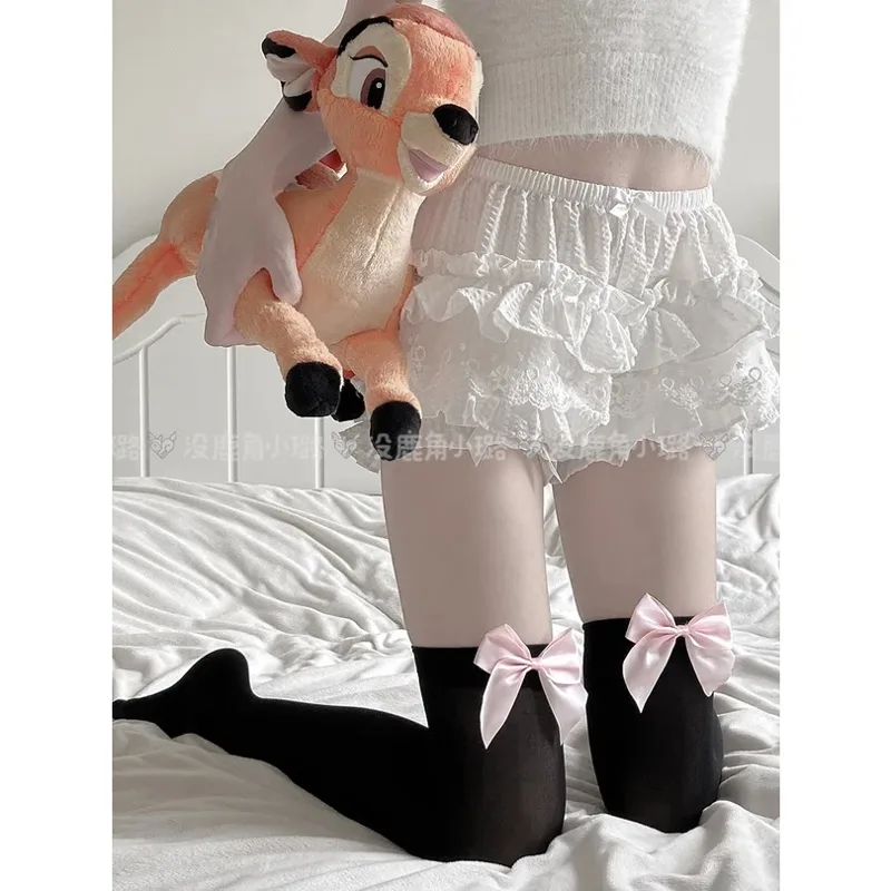 セクシーな女性の靴下ピンクの弓滞在腿の高シルクストッキングレ - Thigh High Sock Stay Up のレビューと価格