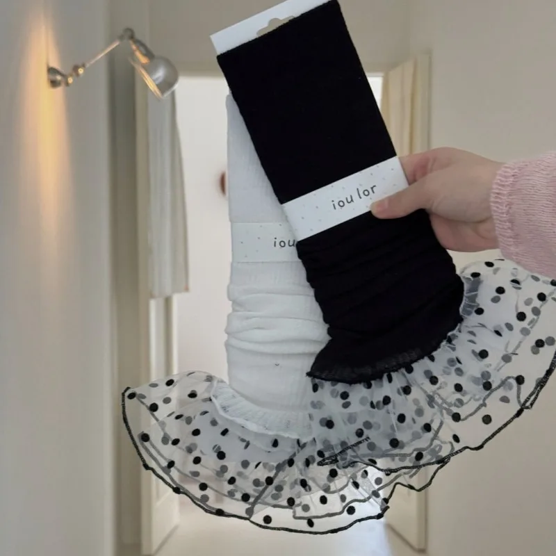 シンプルスタイルのレッグウォーマー、女の子用薄手カラーブロッ - Boot Sock Slouchy のレビューと価格