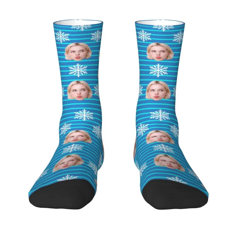 クリスマス顔写真パーソナライズされたカスタム男性女性クルーソ - Dress Sock Men のレビューと価格