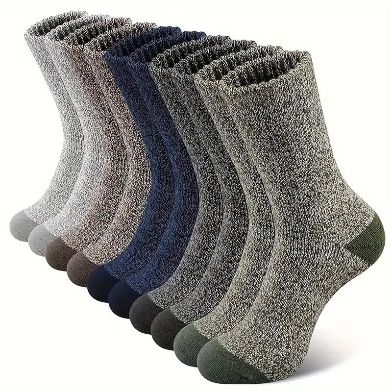 男性用メリノウールソックス5足、超厚手のハイキングソックス、 - Wool Hiking Sock のレビューと価格