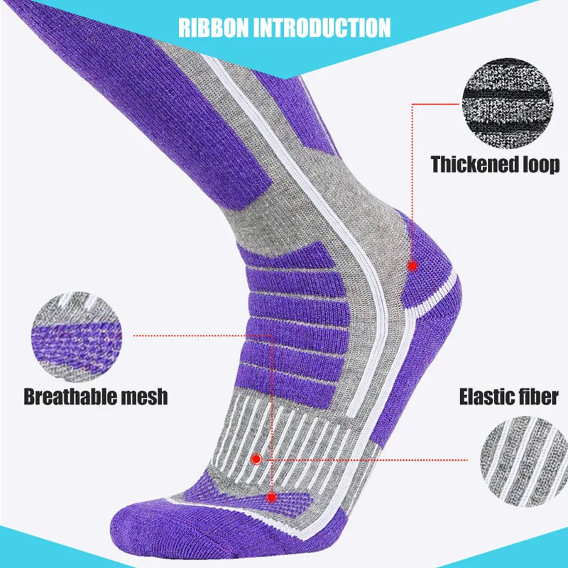 1 ペアメリノウールサーマルソックス男性女性冬ロング暖かい圧 - Wool Hiking Sock のレビューと価格
