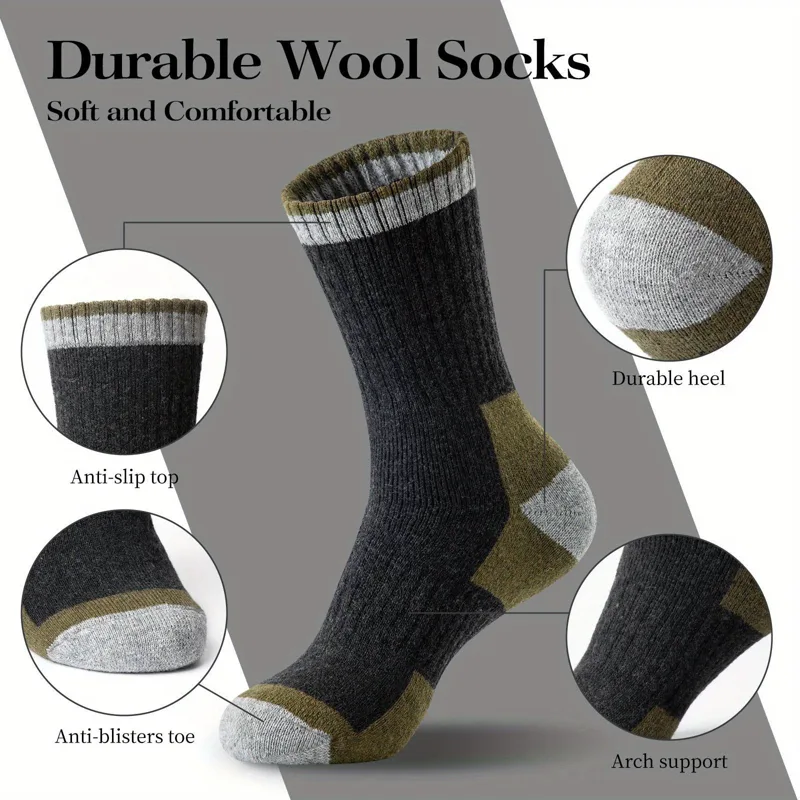 冬メリノウール靴下肥厚暖かい吸湿発散性ハイキングソックス男性 - Wool Hiking Sock のレビューと価格