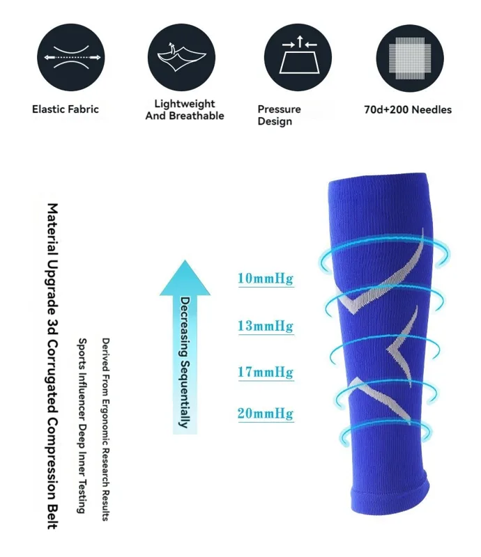 ユニセックススポーツレッグカバー,コンプレッションストッキン - Compression Sleeve Calf のレビューと価格