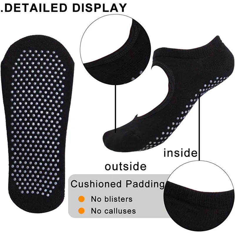 バックレスノンスリップフィットネスピラティスソックス綿女性ス - Grip Sock Yoga のレビューと価格