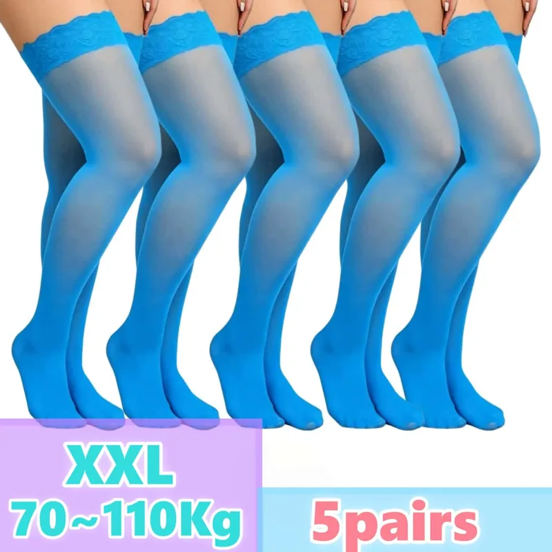 女性用プラスサイズレース太もも丈ストッキング、セクシーで伸縮 - Thigh High Sock Stay Up のレビューと価格
