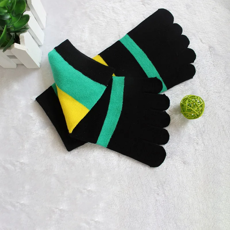 1/5ペア メンズ 五本指ソックス カラフル ストライプ ア - Ankle Sock Low Cut のレビューと価格