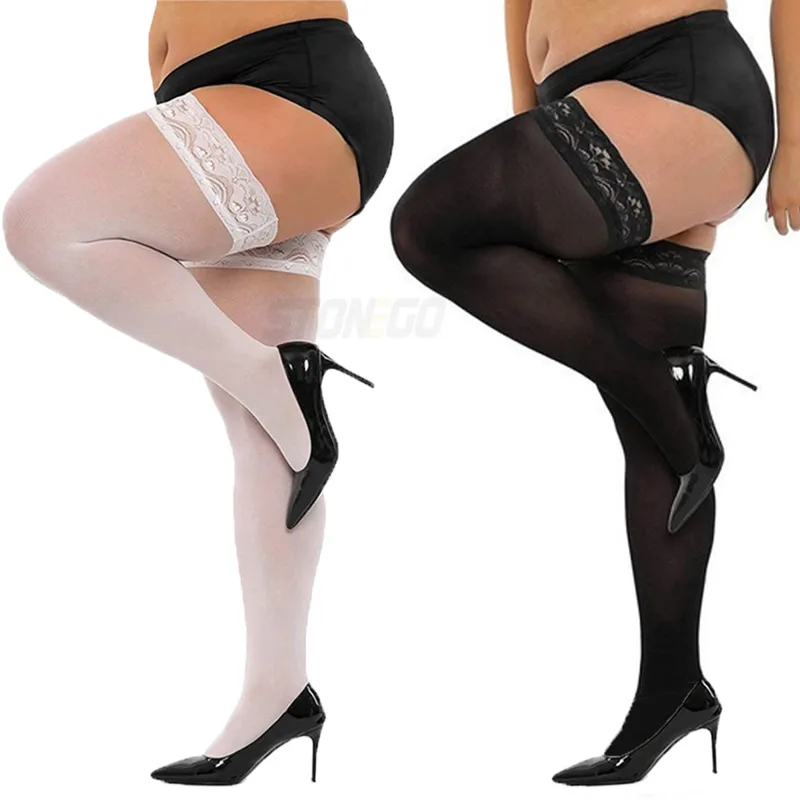 プラスビッグサイズ女性の超薄型レースストッキングサイハイスト - Thigh High Sock Stay Up のレビューと価格