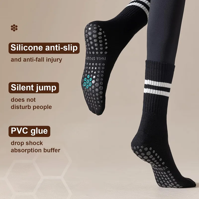 女性用グリップ付きヨガピラティスソックス、滑り止めグリップコ - Grip Sock Yoga のレビューと価格