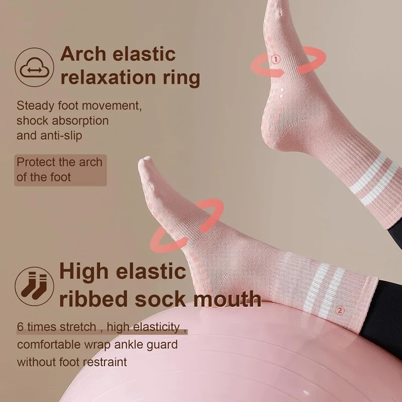 女性用グリップ付きヨガピラティスソックス、滑り止めグリップコ - Grip Sock Yoga のレビューと価格