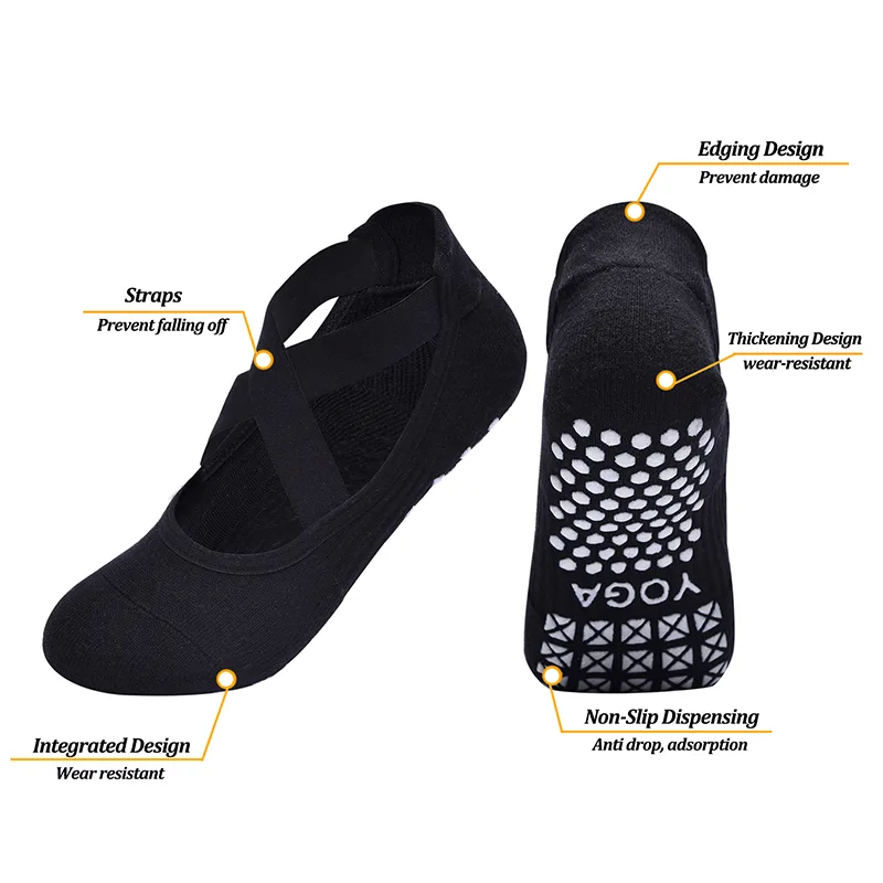 女性ノンスリップヨガソックスシリコーン屋内綿包帯バックレスピ - Grip Sock Yoga のレビューと価格