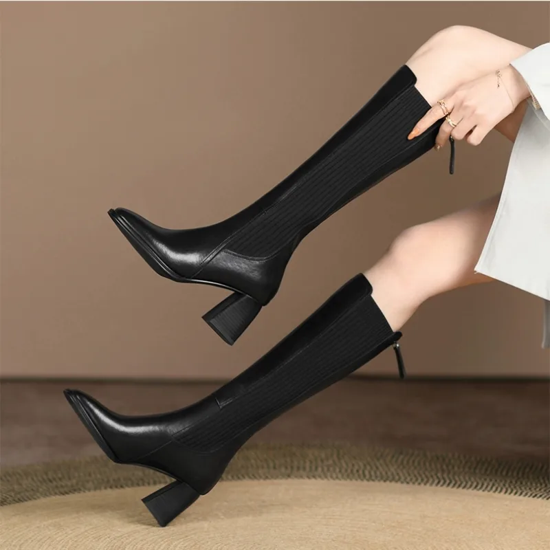 ニーハイソックスブーツ レディース 冬 セクシーブーツ 新作 - Knee High Sock Women のレビューと価格