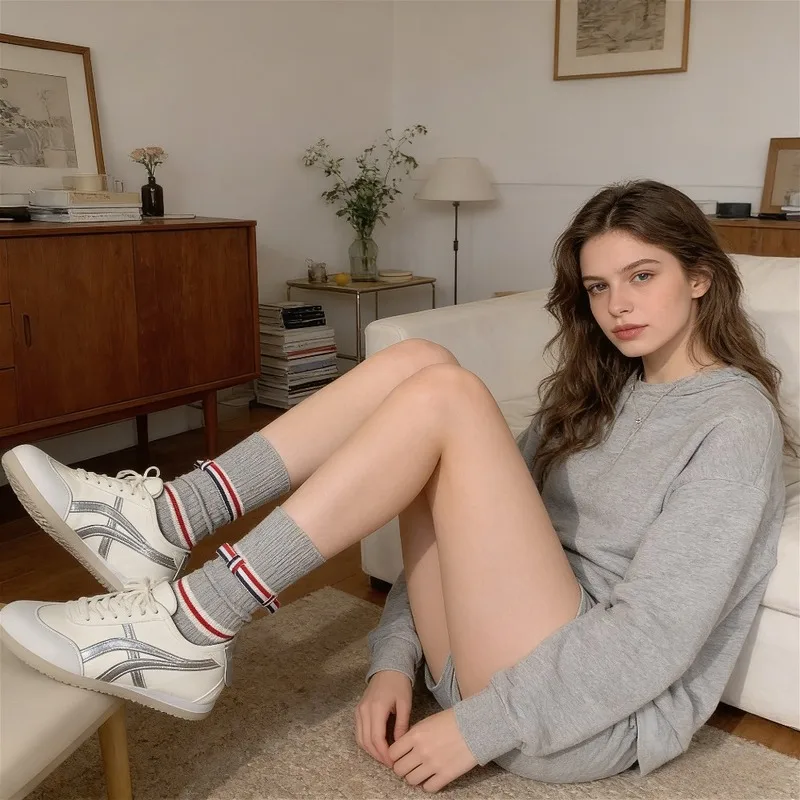 女性用3足組コーマ綿ストライプボウクルーソックスプレッピース - Cotton Crew Sock Pack のレビューと価格