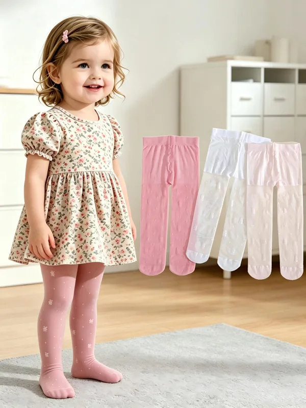 3 パック幼児女の子花柄タイツ 0-3Y UPF50 日焼け - Tights Pantyhose Sheer のレビューと価格