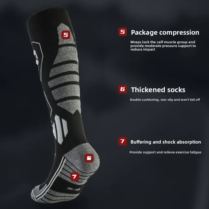 新しい厚手のスキーソックス、通気性のある滑り止めニーハイソッ - Thermal Sock Winter のレビューと価格