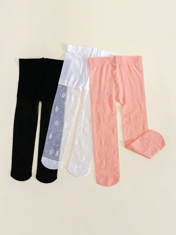 3 パック幼児女の子用ウサギプリントタイツ 0-3Y UPF - Tights Pantyhose Sheer のレビューと価格