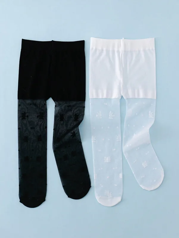 3 パック幼児女の子用ウサギプリントタイツ 0-3Y UPF - Tights Pantyhose Sheer のレビューと価格