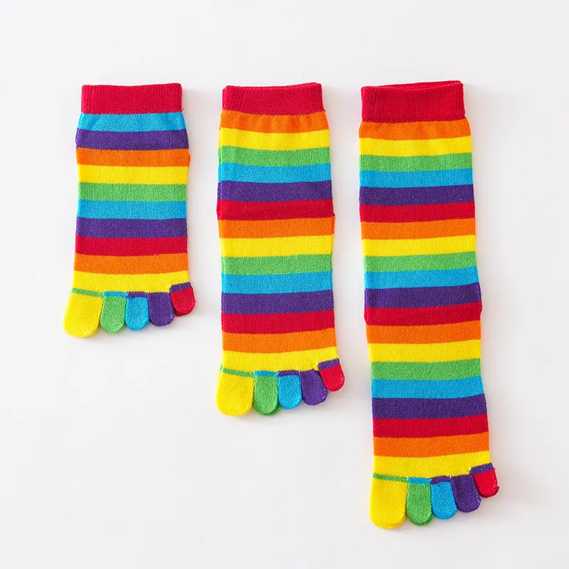 レディースソックス レインボーストライプ 5本指分割つま先  - Toe Sock Split のレビューと価格