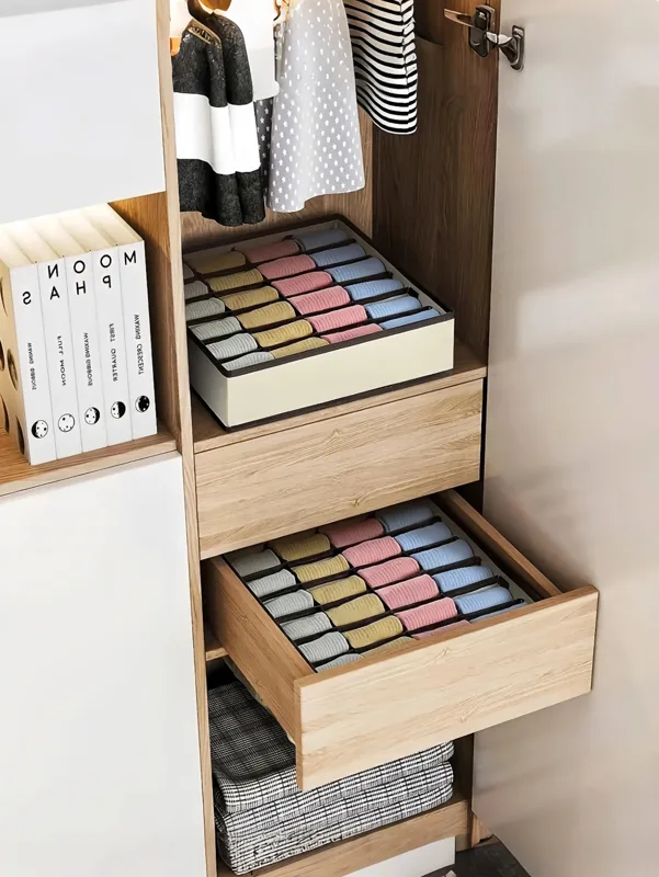 下着、靴下、ブラジャー、パンツ、スカーフ、ネクタイ収納ボック - Sock Organizer Tray のレビューと価格