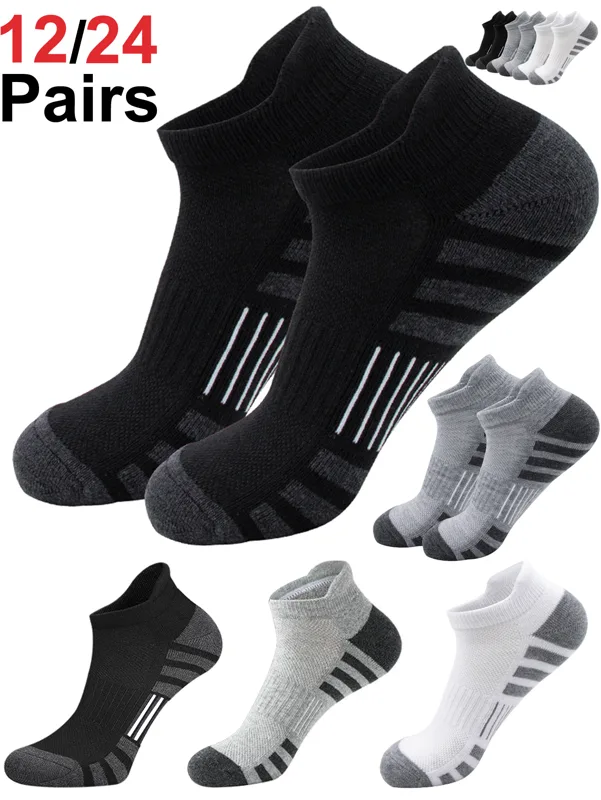 男女兼用 クッション性のある通気性のあるアンクル丈アスレチッ - Athletic Sock Cushion のレビューと価格